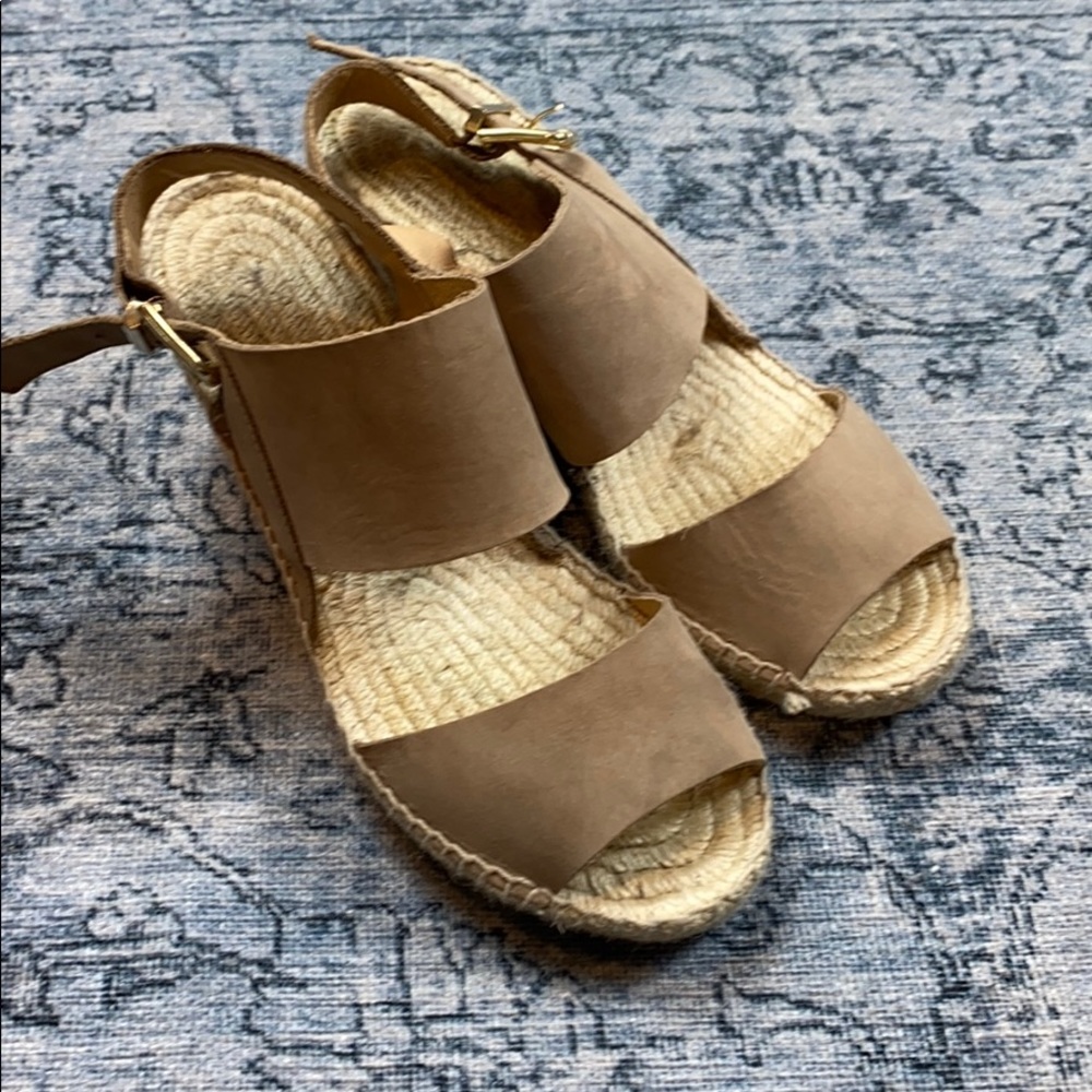 KAANA Double Strap Espadrille Wedge Sandal Heel
